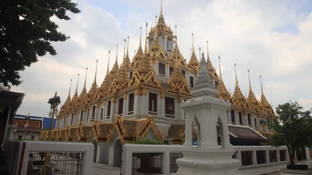 Famous temple Loha prasat (metallic castle) of Ratchanadda Temple in Bangkok, Thailand