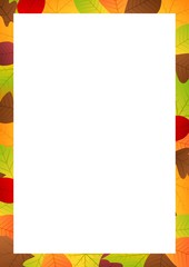 Autumn leaves frame background for flyers and documents