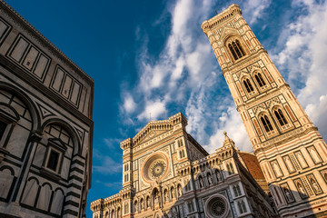 Florence, Italy Cathedral of Saint Mary of Flower, Florence Duomo and Giotto s Bell Tower.