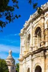 The Arena of Nimes (circa 100 A.D.) is a Roman amphitheatre in France