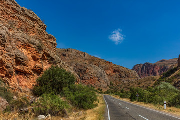 road through the landscape mountains of Vayots Dzor landmark of Armenia eastern Europe