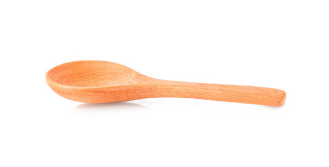 Empty Wood spoon on white background