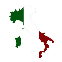 italian flag map vector illustration isolated