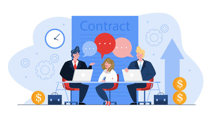 Contract concept. Official agreement, idea of partnership