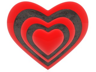 Abstract heart with an outline of old rusty metal