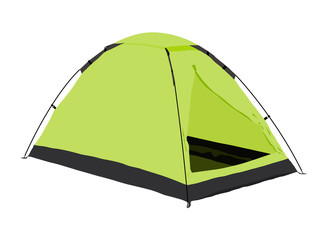 tent green realistic vector illustration isolated