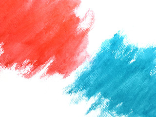 watercolor red and blue abstract hand drawn. isolated white background .wet on wet style.	