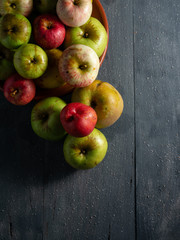 apples on a dark background