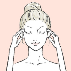 美容イメージ 手書きイラスト 10 ピンク背景