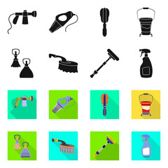 Isolated object of cleaning and equipment logo. Collection of cleaning and transport vector icon for stock.