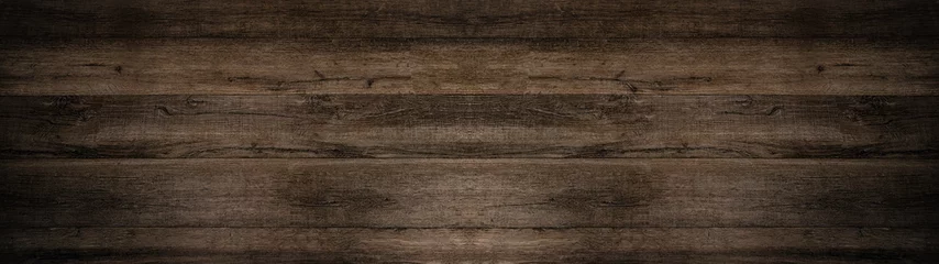 Keuken spatwand met foto oude bruine rustieke donkere houten textuur - hout hout achtergrond panorama lange banner © Corri Seizinger