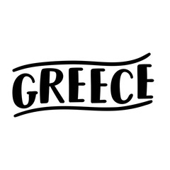 Handwritten word Greece. Hand drawn lettering.