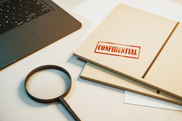 Topview of detective desktop