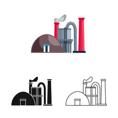 Vector illustration of factory and storage icon. Collection of factory and production stock vector illustration.