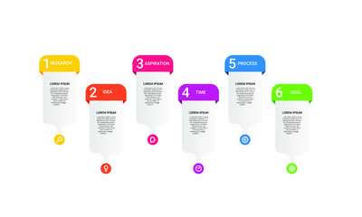 vector step Infographic stack chart design with icons and 6 options or steps. for business concept. Can be used for presentations banner, workflow layout, process diagram, flow chart