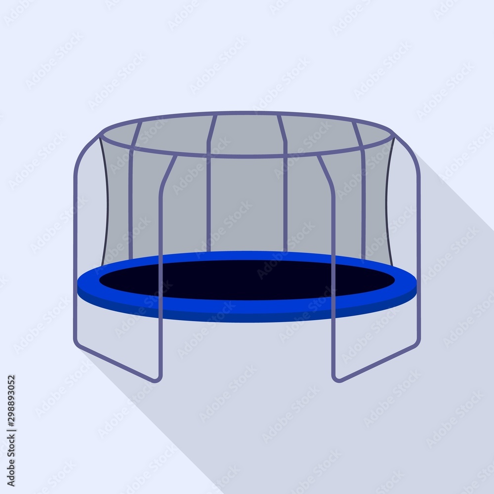 Poster trampoline with net icon. flat illustration of trampoline with net vector icon for web design