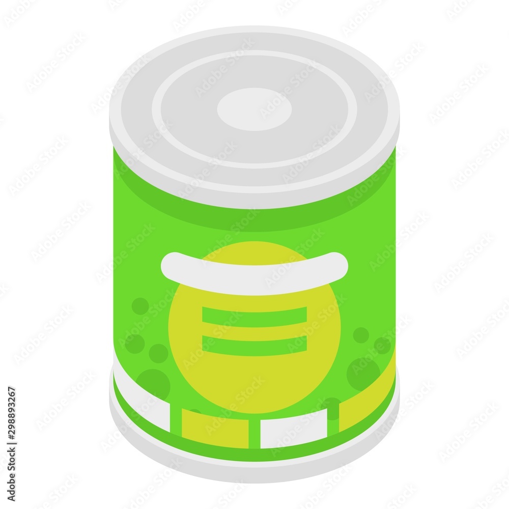 Poster peas tin can icon. isometric of peas tin can vector icon for web design isolated on white background