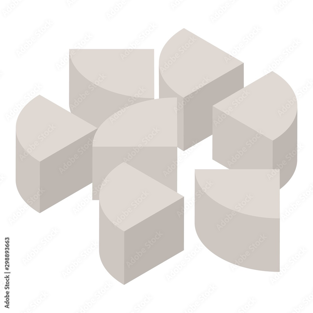 Aufkleber cutted cassava icon. isometric of cutted cassava vector icon for web design isolated on white backgr