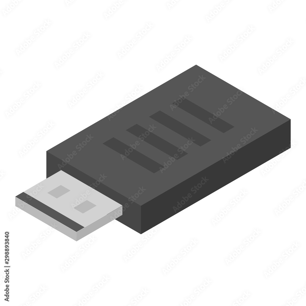 Poster usb adapter icon. isometric of usb adapter vector icon for web design isolated on white background