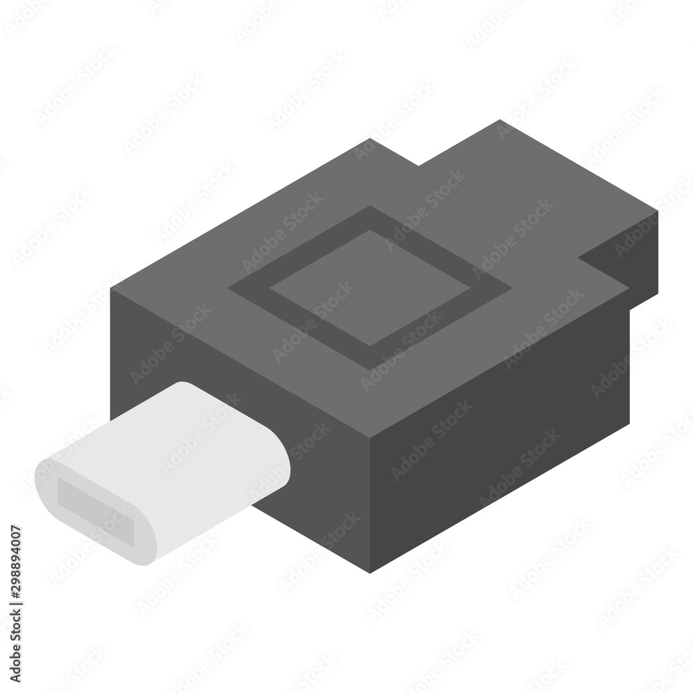 Poster type c adapter icon. isometric of type c adapter vector icon for web design isolated on white backgr