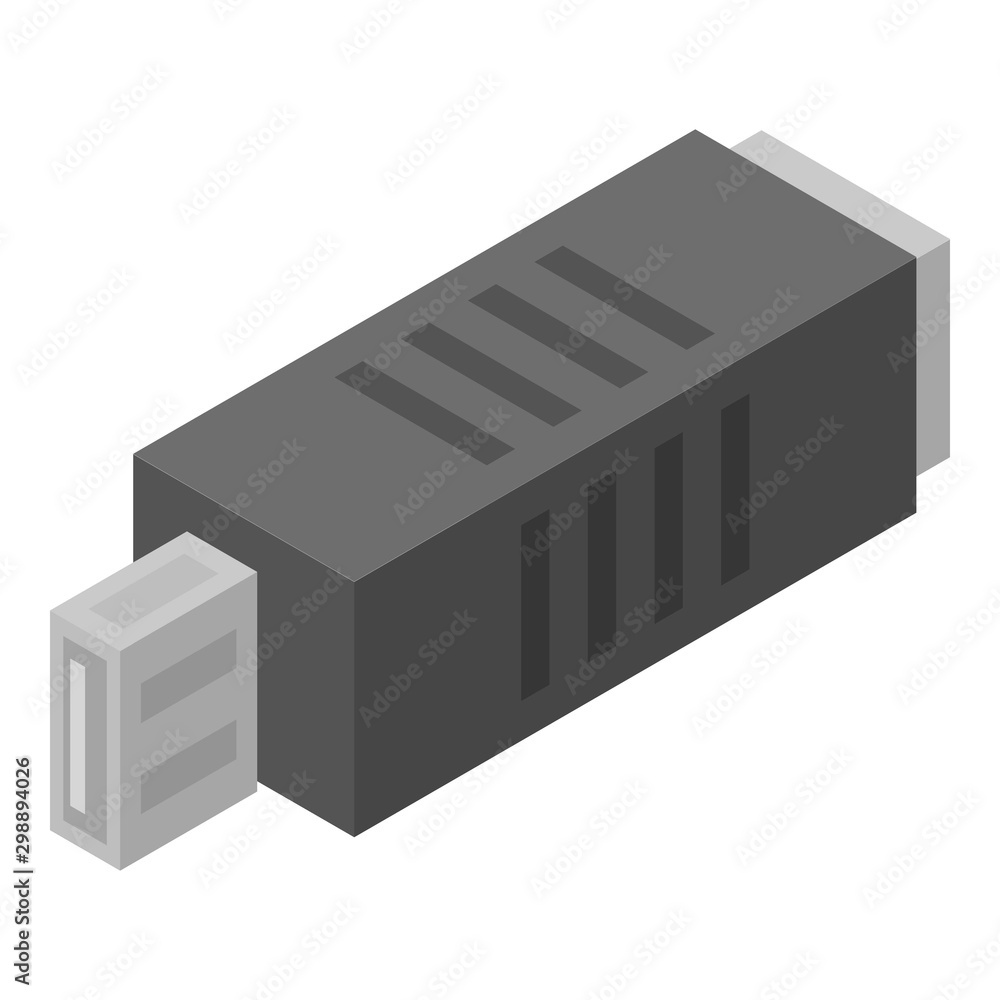 Poster data transfer adapter icon. isometric of data transfer adapter vector icon for web design isolated o