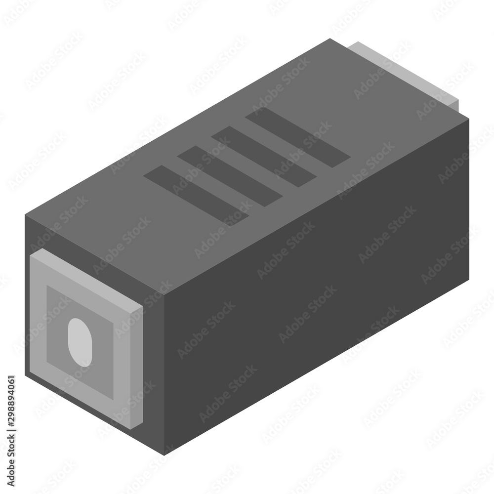Poster mobile data adapter icon. isometric of mobile data adapter vector icon for web design isolated on wh
