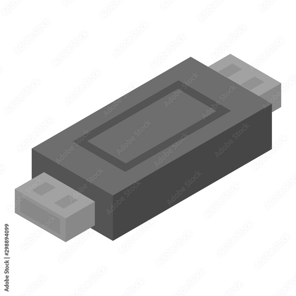 Poster usb socket adapter icon. isometric of usb socket adapter vector icon for web design isolated on whit