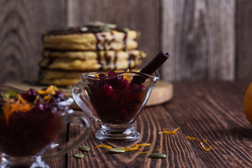 Thanksgiving day dinner cranberry sauce