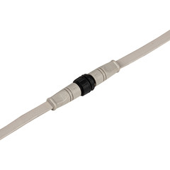 Male and female connectors with wires isoalted on white background