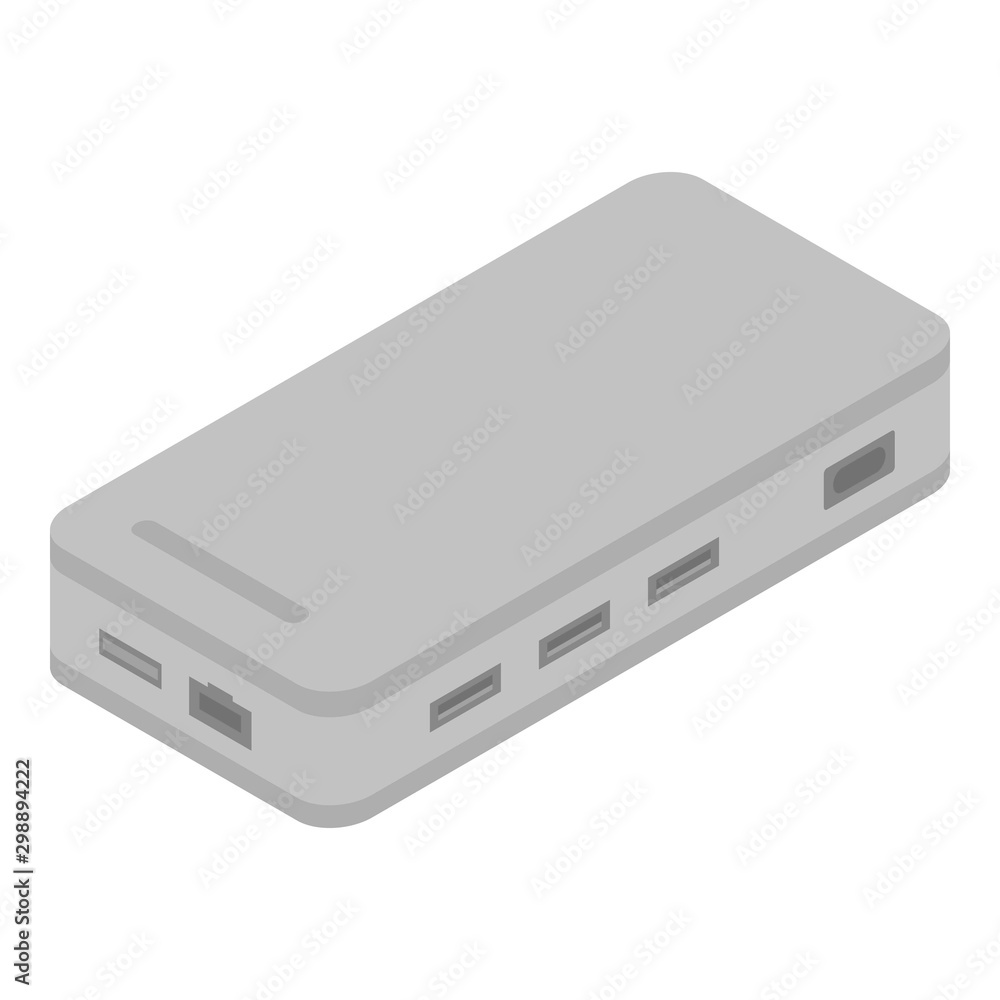 Poster usb hub icon. isometric of usb hub vector icon for web design isolated on white background