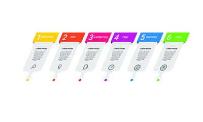 vector step Infographic stack chart design with icons and 6 options or steps. for business concept. Can be used for presentations banner, workflow layout, process diagram, flow chart