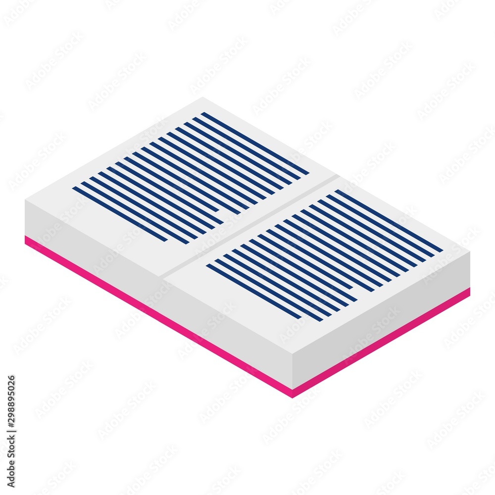 Poster open book icon. isometric of open book vector icon for web design isolated on white background