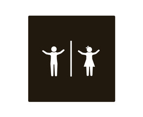children sign or Kids sign. Boy and girl hands up sign, gender symbols, vector illustration.