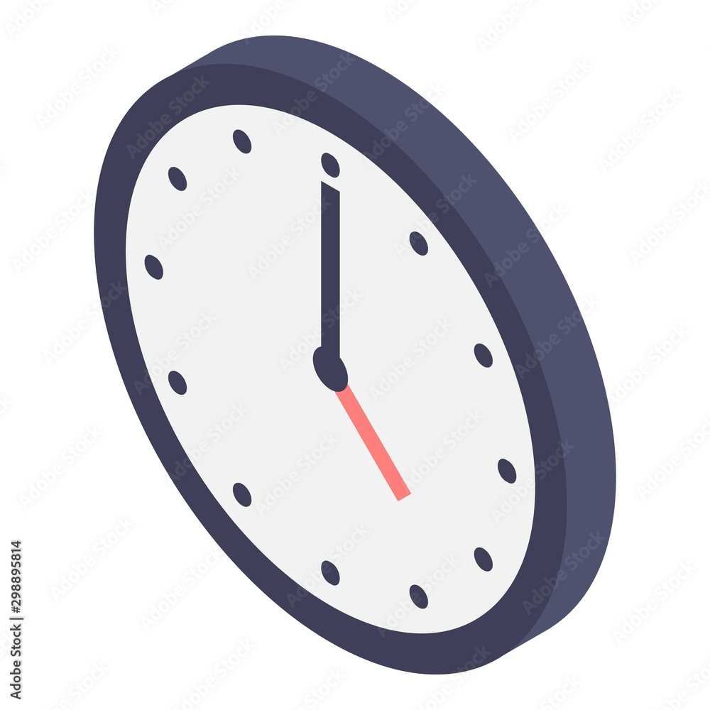 Poster wall clock icon. isometric of wall clock vector icon for web design isolated on white background
