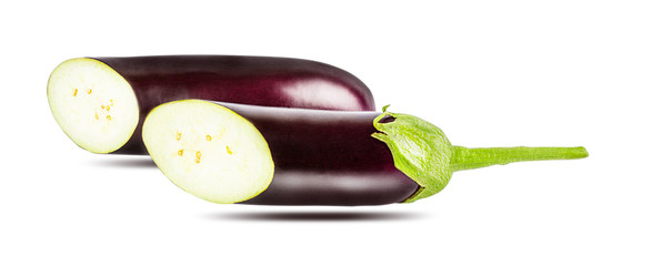 Eggplant isolated on white background with clipping path