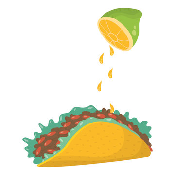 recommend clip art: delicious mexican tacos with lemon citrus