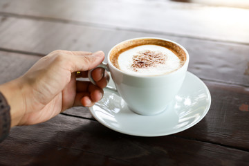 Coffee cup in the morning for charge your energy, image use for food and beverage business concept