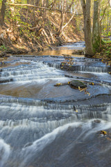 Ravine with small waterfalls in the river