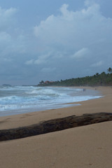 Big waves on a wild ocean beach