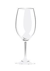 White wine glass realistic vector illustration isolated