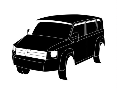 Black SUV vector illustration isolated