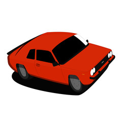 Classic car orange vector illustration isolated