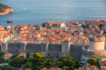 Naklejka na ściany i meble Dubrovnik, Croatia - July, 2019: Old city Dubrovnik in a beautiful summer day, Croatia
