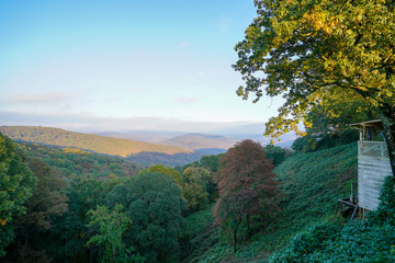 View of the Ozark National Forest along the Boston Mountains Scenic Loop byway in Arkansas