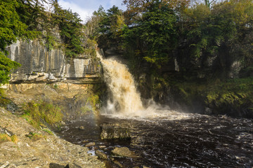 Ingleton Waterfalls Trail in North Yorkshire in England, UK