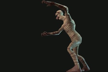 Fantasy character Mummy - 3D render, on dark background