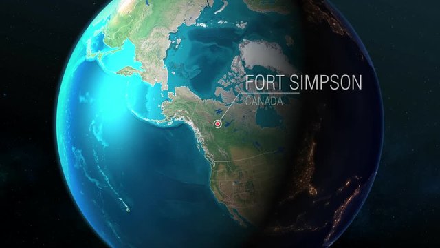 Canada - Fort Simpson - Zooming from space to earth
