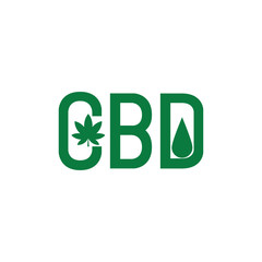CBD Logo Icon With Business Card Vector Template, CBD Cannabidiol Cannabis Hemp Marijuana Medical Pharmaceutical Industry And Business Medical.