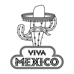 cactus mexican with traditional hat and mustache