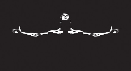 Athletic man. Vector is available  - obrazy, fototapety, plakaty